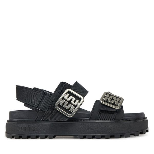 Sandały Melissa. Czarne sandały damskie Melissa, bez wzorów, bez obcasa, na płaskiej podeszwie, bez zapięcia. Za 279.99 zł.