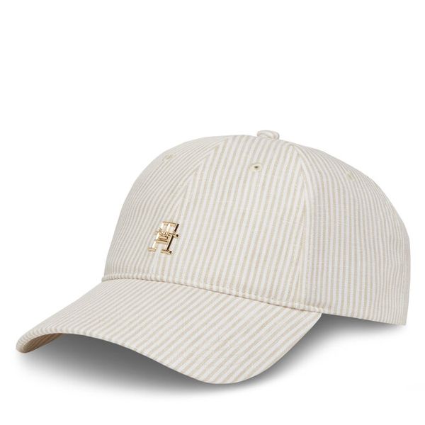 Czapka z daszkiem Tommy Hilfiger. Brązowe czapki damskie Tommy Hilfiger, bez wzorów. Za 239.99 zł.