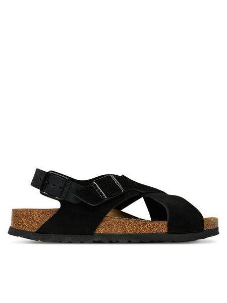 Birkenstock Sandały Tulum SFB 1029779 Czarny. Czarne sandały damskie Birkenstock, bez wzorów, ze skóry, bez obcasa, na płaskiej podeszwie, bez zapięcia. Za 469.99 zł.