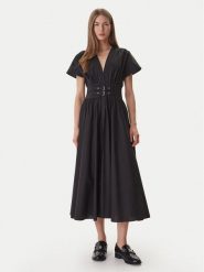 DKNY Sukienka codzienna DJ6D9194 Czarny Regular Fit. Czarne sukienki damskie DKNY, na co dzień, xs, bez wzorów, z bawełny, bez kołnierzyka, bez ramiączek, proste. Za 829.99 zł.