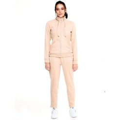 Bluza z zamek błyskawiczny na co dzień na siłownię. Brązowe bluzy damskie LEONE 1947 APPAREL, l, bez wzorów, z dresówki, sportowe, bez ramiączek, bez kaptura. Za 273.65 zł.