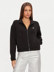 Guess Bluza V4BQ14 K7UW2 Czarny Regular Fit. Czarne bluzy damskie Guess, xl, z aplikacjami, z wiskozy, bez ramiączek, bez kaptura. Za 219.99 zł.