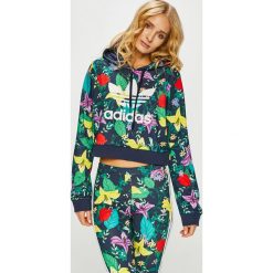 Adidas Originals - Bluza. Zielone bluzy damskie adidas Originals, bez wzorów, z bawełny, bez ramiączek, z kapturem. W wyprzedaży za 249.90 zł.