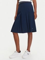 Tommy Hilfiger Spódnica plisowana WW0WW46796 Granatowy Regular Fit. Niebieskie spódnice damskie Tommy Hilfiger, bez wzorów, z syntetyku, plisowane. Za 399.99 zł.