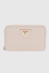 GUESS Biały portfel damski Laurel. Białe portfele damskie Guess, ze skóry ekologicznej. W wyprzedaży za 170.99 zł.