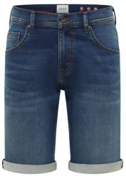 Bermudy ze stretchem slim fit Mustang Chicago. Niebieskie jeansy męskie bonprix, z elastanu, klasyczne. Za 169.99 zł.