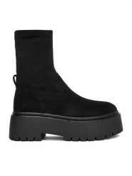 DeeZee Botki CEO-HY13123-48 Czarny. Czarne botki damskie DeeZee, bez wzorów, z materiału, bez obcasa, na płaskiej podeszwie, bez zapięcia. Za 179.99 zł.