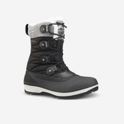 Buty turystyczne śniegowce damskie Quechua SH500 Warm wodoodporne. Czarne obuwie trekkingowe damskie QUECHUA, bez zapięcia. W wyprzedaży za 179.99 zł.