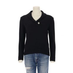 Second life - Damski czarny sweter - Stan bardzo dobry. Czarne swetry nierozpinane damskie Ralph Lauren, bez wzorów, bez kołnierzyka, bez ramiączek. Za 127.76 zł.