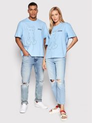 2005 T-Shirt Unisex Horned Błękitny Relaxed Fit. Niebieskie t-shirty damskie 2005, s, bez wzorów, z bawełny, bez kołnierzyka, bez ramiączek. Za 129.99 zł.