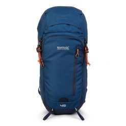 Plecak turystyczny 45L Highton V2. Niebieskie plecaki damskie Regatta, bez wzorów, sportowe. W wyprzedaży za 349.99 zł.