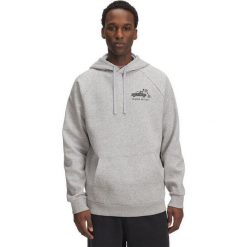 Bluza Under Armour Rival Fleece HBR Logo Hoodie. Szare bluzy męskie Under Armour, bez wzorów, sportowe, bez ramiączek, bez kaptura. Za 169.99 zł.