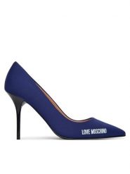 LOVE MOSCHINO Szpilki JA10299G1OIM0750 Niebieski. Niebieskie szpilki damskie Love Moschino, bez wzorów, ze skóry, bez obcasa, na szpilce, bez zapięcia. Za 919.99 zł.