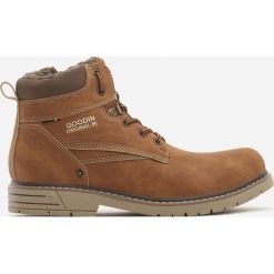 Camelowe Botki Forster. Żółte botki męskie Born2be, na zimę, bez wzorów, eleganckie, za kostkę, bez obcasa, bez zapięcia. Za 139.99 zł.