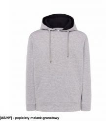 JHK - Bluza wnętrze kaptura w kontrastowym kolorze popielaty melanż-granatowy S. Niebieskie bluzy męskie JHK, m, bez wzorów, bez ramiączek, bez kaptura. Za 55.85 zł.