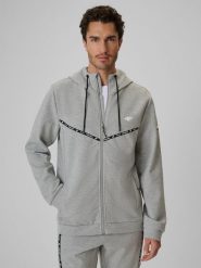 4F Bluza kibica z kapturem męska - szara XXL. Szare bluzy sportowe męskie 4F, m, bez wzorów, z kapturem. Za 249.99 zł.