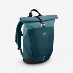 Plecak turystyczny Quechua NH500 Escape Rolltop 16+4 litry. Niebieskie plecaki męskie QUECHUA, bez wzorów, sportowe. Za 129.99 zł.