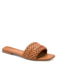 DeeZee Klapki Don't Stop Me KL-E82022-19 Brązowy. Brązowe klapki damskie DeeZee, bez wzorów, ze skóry, bez obcasa, bez zapięcia. Za 69.99 zł.