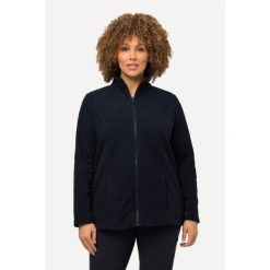 Damskie Bluza polarowa system modułowy do wpinania z recyklingu. Niebieskie bluzy damskie Ulla Popken, plus size, bez wzorów, z materiału, bez ramiączek, bez kaptura. Za 199.99 zł.