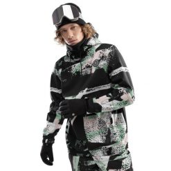 Kurtka snowboardowa męska W1 Crest. Brązowe kurtki męskie SIROKO, m, bez wzorów, z materiału, z kapturem. Za 308.00 zł.