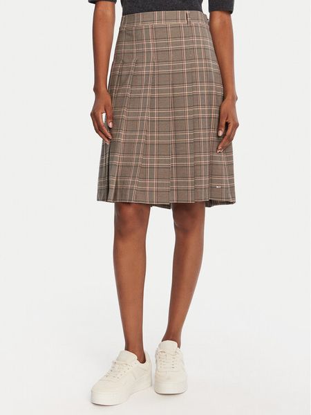 Tommy Hilfiger Spódnica plisowana WW0WW46651 Beżowy Regular Fit. Brązowe spódnice damskie Tommy Hilfiger, bez wzorów, z wiskozy, plisowane. Za 519.99 zł.
