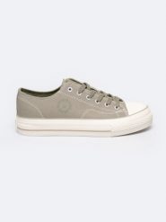 Trampki męskie niskie khaki RR174325 301. Zielone trampki męskie BIG STAR, na wiosnę, bez wzorów, z jeansu, eleganckie, bez zapięcia. W wyprzedaży za 89.00 zł.