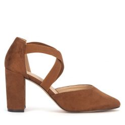 Czółenka Clara Barson. Brązowe czółenka damskie Clara Barson, bez wzorów, bez obcasa, bez zapięcia. Za 119.99 zł.