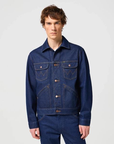 MESKA KURTKA WRANGLER 124MJ RINSE 112341042. Kurtki męskie Wrangler, m, bez wzorów, z bawełny, eleganckie, bez kaptura. Za 299.99 zł.