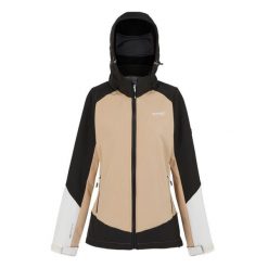 Kurtka Damska Desoto X Soft Shell. Brązowe kurtki sportowe damskie Regatta, bez wzorów, bez ramiączek, bez kaptura, trekkingowe. Za 162.99 zł.