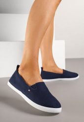 Granatowe Tenisówki Vices Basic z Materiałowymi Gumkami Aretela. Niebieskie trampki i tenisówki damskie Renee, bez wzorów, z jeansu, bez zapięcia. Za 39.99 zł.