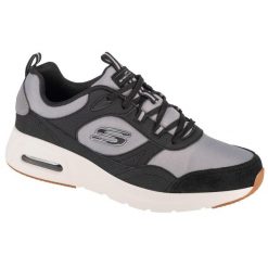 Buty sportowe Sneakersy męskie, Skech-Air Court - Yatton. Czarne buty sportowe męskie Skechers, bez wzorów, z materiału, bez zapięcia, trekkingowe. Za 279.99 zł.