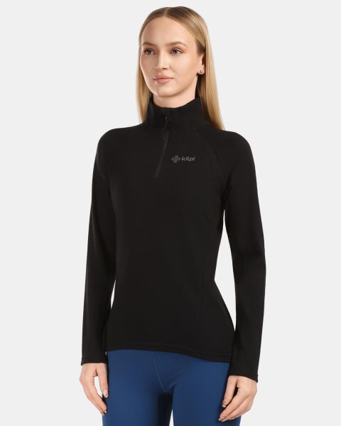 Damska bluza techniczna Kilpi MONTALE-W. Czarne bluzy damskie Kilpi, bez wzorów, z materiału, bez ramiączek, bez kaptura. Za 215.49 zł.