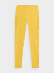 4F Legginsy do biegania szybkoschnące damskie XS. Żółte legginsy damskie 4F, bez wzorów. Za 249.99 zł.