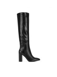 MEXX Kozaki MI001805843W Czarny. Czarne kozaki damskie Mexx, bez wzorów, z materiału, bez obcasa, na słupku, bez zapięcia. Za 449.99 zł.