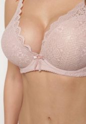 Ciemnoróżowy Biustonosz z Efektem Push Up Quinata. Czerwone biustonosze Renee, bez wzorów. Za 39.99 zł.