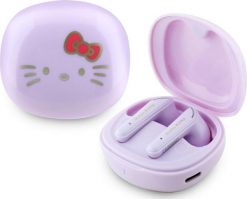 Hello Kitty TWS Earphones O Glossy Finish Purple. Fioletowe słuchawki bezprzewodowe HelloKitty. Za 110.98 zł.