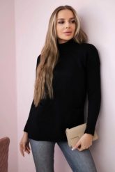 Sweter ze stójką czarny. Czarne swetry nierozpinane damskie KESI, na zimę, l, bez wzorów, z wełny, klasyczne, bez kołnierzyka, plus size, bez ramiączek. Za 178.78 zł.