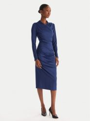 ACCESS FASHION Sukienka koktajlowa 54-3040-225 Granatowy Slim Fit. Niebieskie sukienki damskie ACCESS FASHION, l, bez wzorów, z syntetyku, wizytowe, bez kołnierzyka, bez ramiączek. Za 439.99 zł.