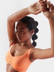 4F Top szybkoschący z materiałów z recyklingu damski 4F x Anna Lewandowska S. Brązowe topy damskie 4F, s, bez wzorów, z dzianiny, sportowe, bez kołnierzyka, bez ramiączek. Za 129.99 zł.