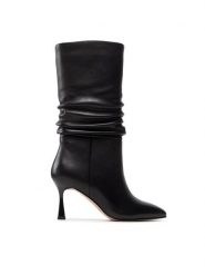 Simple Botki SL-26-02-000037 Czarny. Czarne botki damskie SIMPLE, bez wzorów, ze skóry, bez obcasa, na szpilce, bez zapięcia. Za 599.00 zł.
