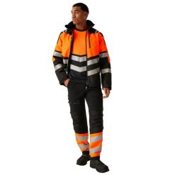 Kurtka Wodoodporna Męska Odblaskowa. Brązowe kurtki męskie Regatta, m, bez wzorów, z materiału, z kapturem. Za 507.99 zł.