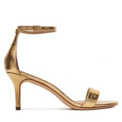 Sandały LAUREN RALPH LAUREN. Żółte sandały damskie Lauren Ralph Lauren, bez wzorów, bez obcasa, na szpilce, bez zapięcia. Za 689.99 zł.