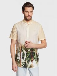 Guess Koszula M3GH65 WFDS1 Beżowy Regular Fit. Brązowe koszule męskie Guess, l, z aplikacjami, z bawełny, bez kołnierzyka, bez ramiączek. Za 379.99 zł.