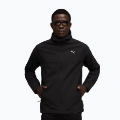Kurtka do biegania męska PUMA Run Raincell. Czarne kurtki męskie Puma, m, bez wzorów, z materiału, bez kaptura, do biegania. Za 625.20 zł.