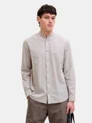 Jack & Jones Koszula Summer 12289184 Beżowy Regular Fit. Brązowe koszule męskie Jack & Jones, m, bez wzorów, z bawełny, bez kołnierzyka, bez ramiączek. Za 159.99 zł.