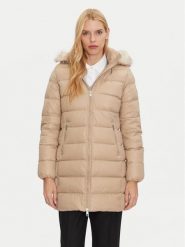 Tommy Hilfiger Płaszcz zimowy WW0WW43122 Beżowy Regular Fit. Brązowe płaszcze damskie Tommy Hilfiger, na zimę, l, bez wzorów, z syntetyku, bez kołnierzyka, bez kaptura. Za 1,119.00 zł.