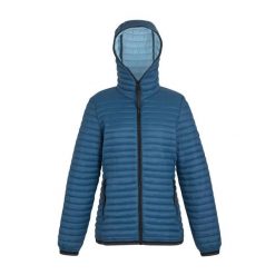 Kurtka Ocieplana Damska Rigain. Niebieskie kurtki sportowe damskie Regatta, bez wzorów, z puchu, bez ramiączek, bez kaptura, trekkingowe. Za 151.99 zł.