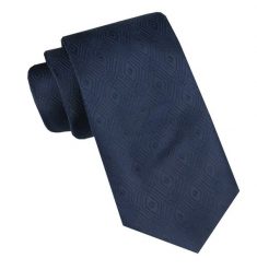 Elegancki i Modny Krawat Jedwabny - Alties - Granatowy, Geometryczna Faktura. Niebieskie krawaty i muchy Alties, bez wzorów, z jedwabiu, eleganckie. Za 115.00 zł.