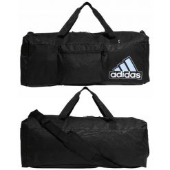 Torba Adidas Essentials Seasonal Duffel sportowa. Czarne torby sportowe męskie Adidas, bez wzorów. Za 127.30 zł.
