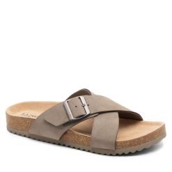 Klapki DeeZee. Szare klapki damskie DeeZee, bez wzorów, bez obcasa, bez zapięcia. Za 119.99 zł.